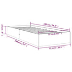 Sengeramme Hvit Heltre 75X190 Cm Small Single