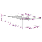Sengeramme Heltre Furu 90X190 Cm Single