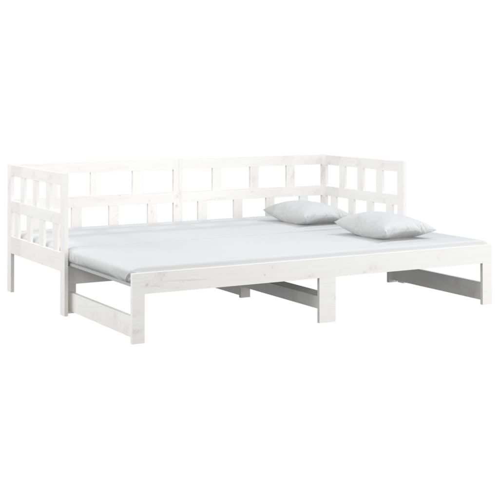 Uttrekkbar Dagseng Hvit Heltre Furu 2X(80X200) Cm
