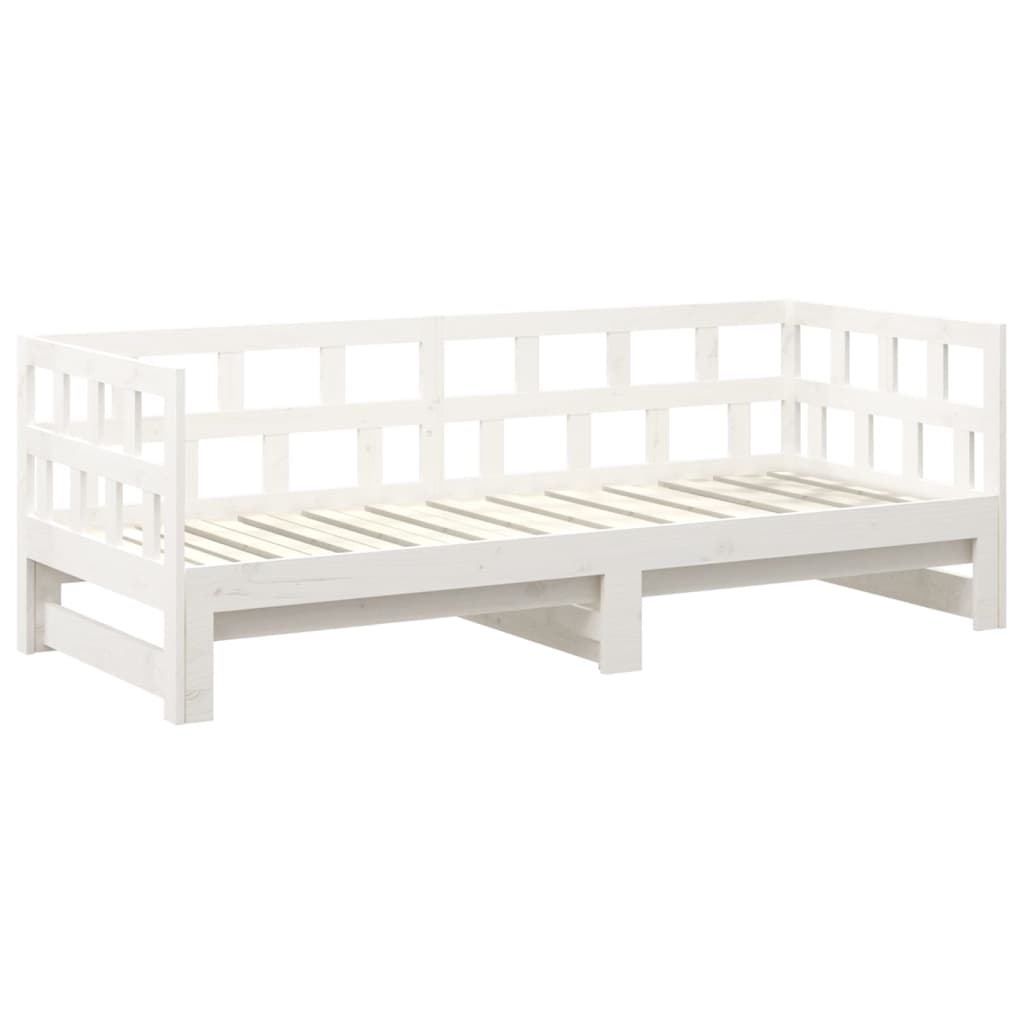 Uttrekkbar Dagseng Hvit Heltre Furu 2X(80X200) Cm