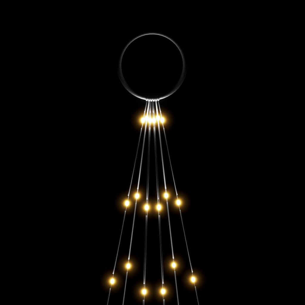Juletre På Flaggstang 108 Led Varmhvit 180 Cm