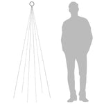 Juletre På Flaggstang 108 Led Blå 180 Cm