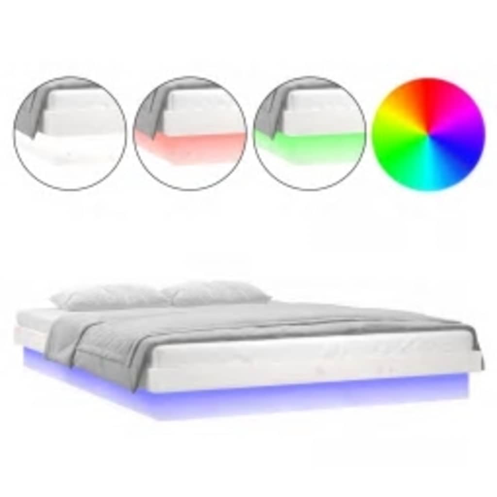 Sengeramme Med Led Hvit 160X200 Cm Heltre