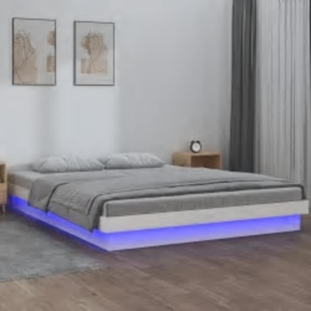 Sengeramme Med Led Hvit 160X200 Cm Heltre