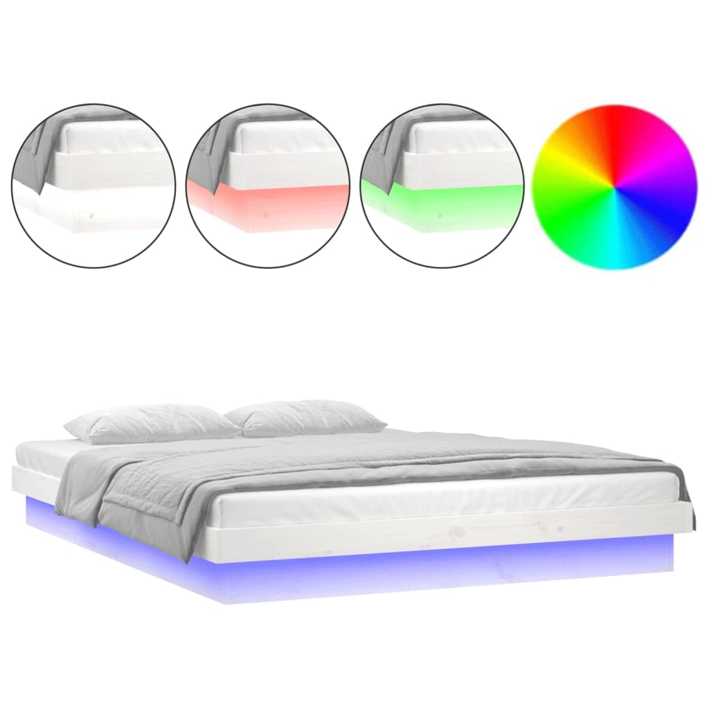 Sengeramme Med Led Hvit 140X190 Cm Heltre