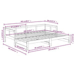 Uttrekkbar Dagseng Svart Heltre Furu 2X(90X200) Cm