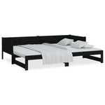 Uttrekkbar Dagseng Svart Heltre Furu 2X(90X200) Cm