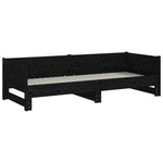 Uttrekkbar Dagseng Svart Heltre Furu 2X(90X200) Cm