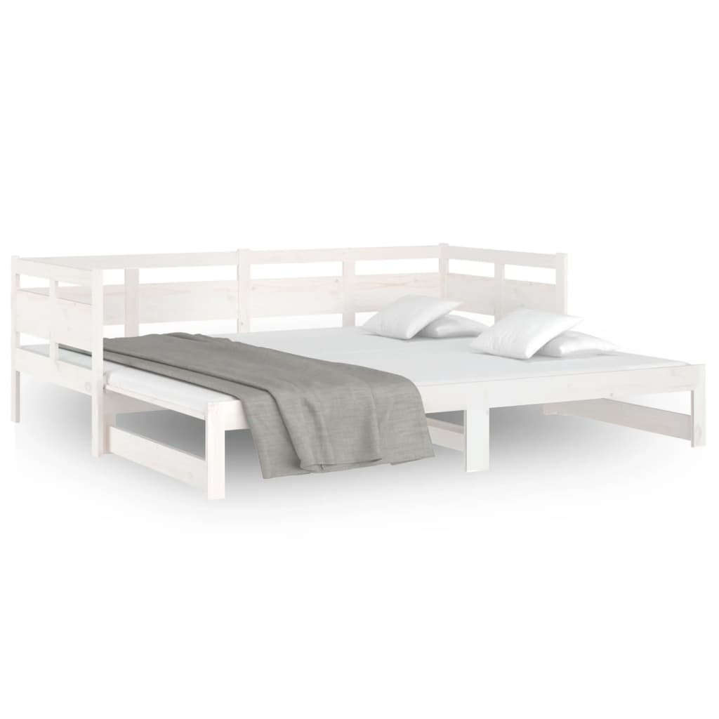 Uttrekkbar Dagseng Hvit Heltre Furu 2X(90X200) Cm