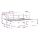 Uttrekkbar Dagseng Hvit Heltre Furu 2X(90X200) Cm