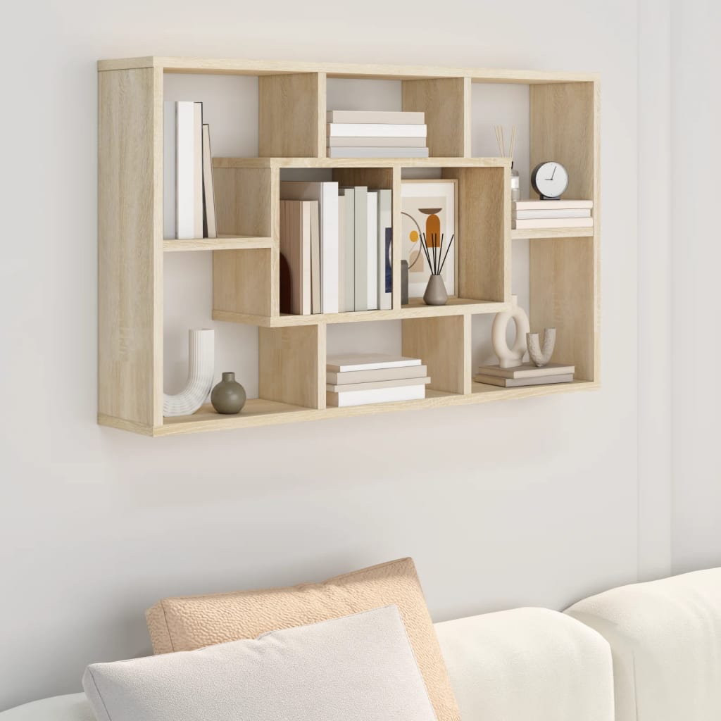 Vegghylle Sonoma Eik 85X16X52,5 Cm Konstruert Tre