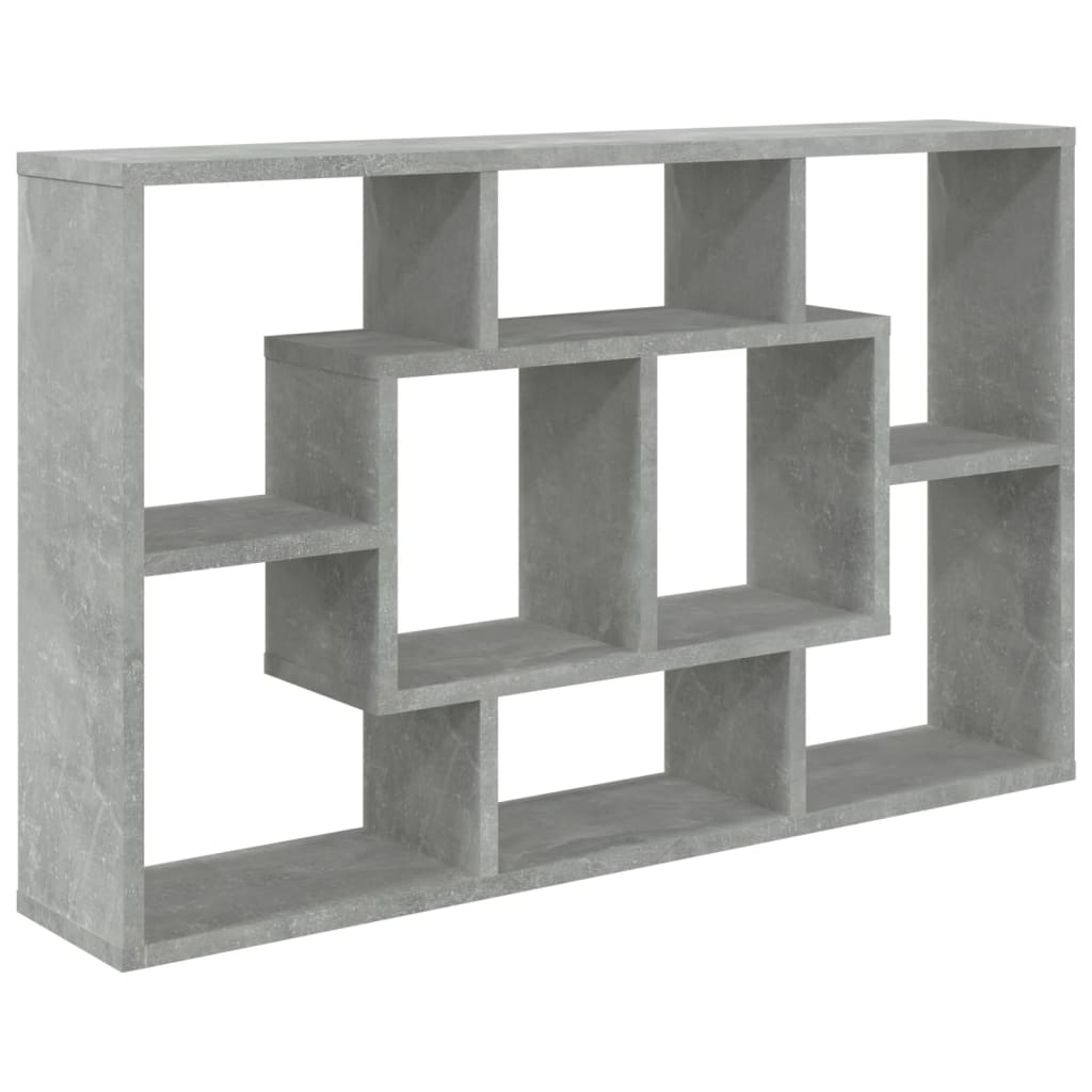 Vegghylle Betonggrå 85X16X52,5 Cm Konstruert Tre