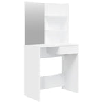 Sminkebord Med Speil Hvit Mdf 74,5X40X141 Cm