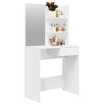 Sminkebord Med Speil Hvit Mdf 74,5X40X141 Cm