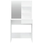 Sminkebord Med Speil Hvit Mdf 74,5X40X141 Cm