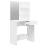 Sminkebord Med Speil Hvit Mdf 74,5X40X141 Cm