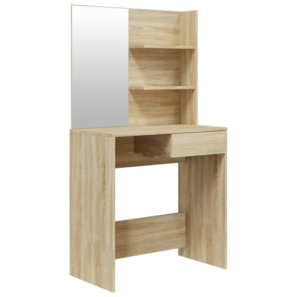 Sminkebord Med Speil Sonoma Eik Mdf 74,5X40X141 Cm