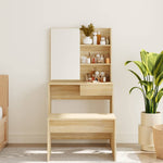 Sminkebord Med Speil Sonoma Eik Mdf 74,5X40X141 Cm