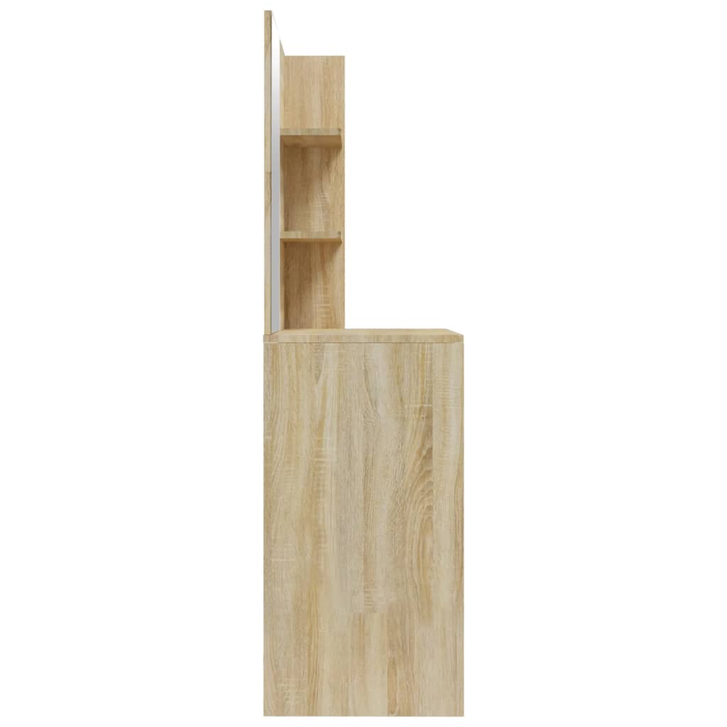 Sminkebord Med Speil Sonoma Eik Mdf 74,5X40X141 Cm
