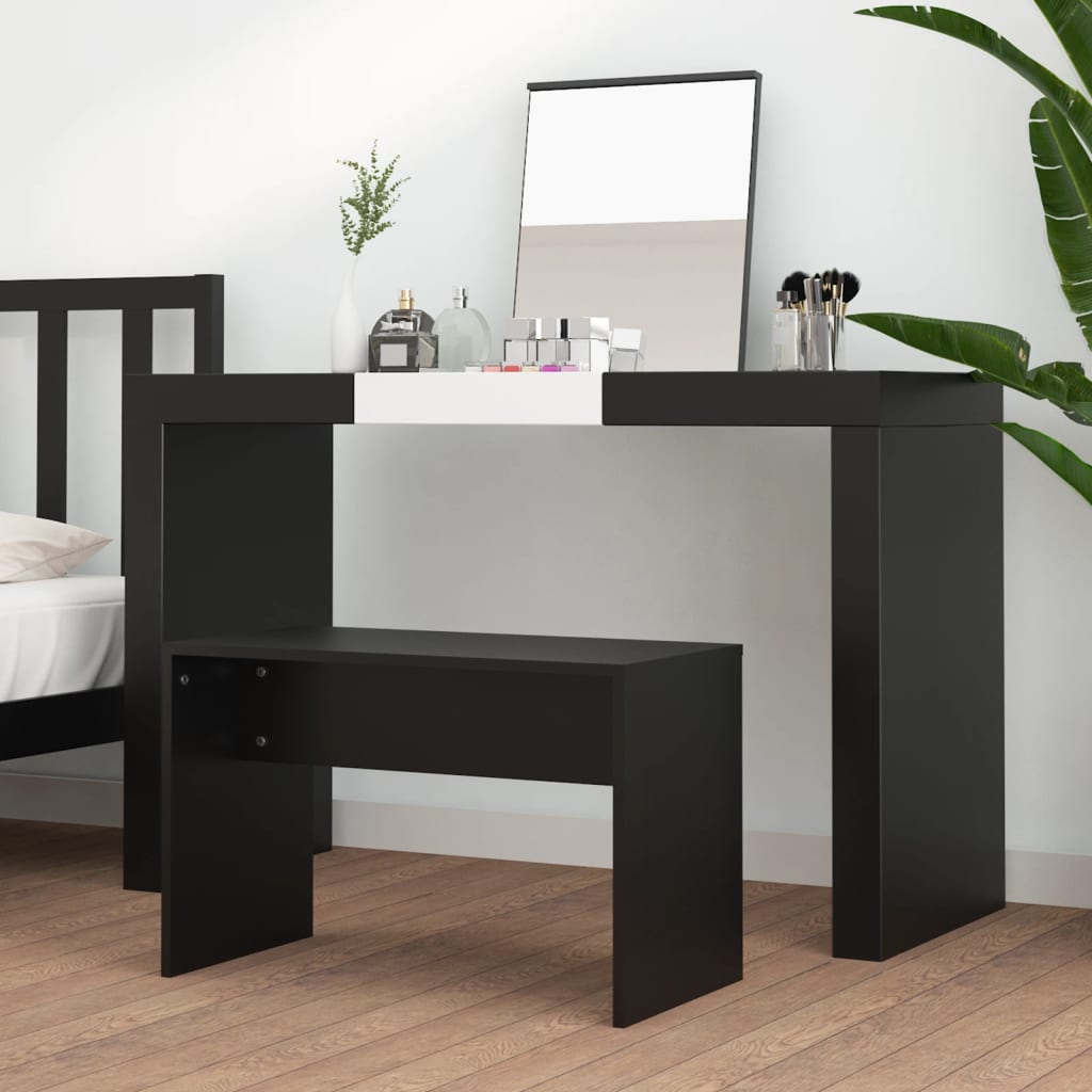 Krakk Til Sminkebord Svart 70X35X45 Cm Konstruert Tre