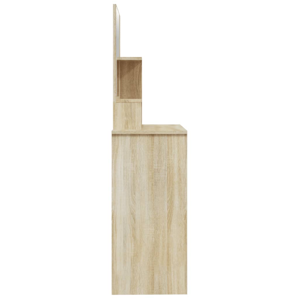 Sminkebord Med Speil Sonoma Eik 86,5X35X136 Cm