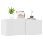 Tv-Benker 2 Stk Hvit 80X30X30 Cm Konstruert Tre
