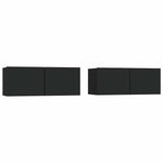 Tv-Benker 2 Stk Svart 80X30X30 Cm Konstruert Tre