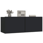 Tv-Benker 2 Stk Svart 80X30X30 Cm Konstruert Tre