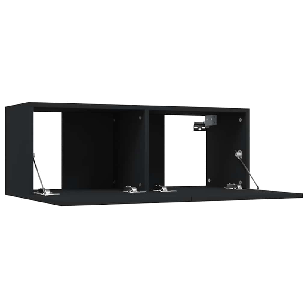 Tv-Benker 2 Stk Svart 80X30X30 Cm Konstruert Tre