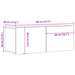 Tv-Benker 2 Stk Svart 80X30X30 Cm Konstruert Tre