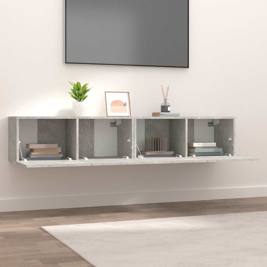 Tv-Benker 2 Stk Betonggrå 80X30X30 Konstruert Tre