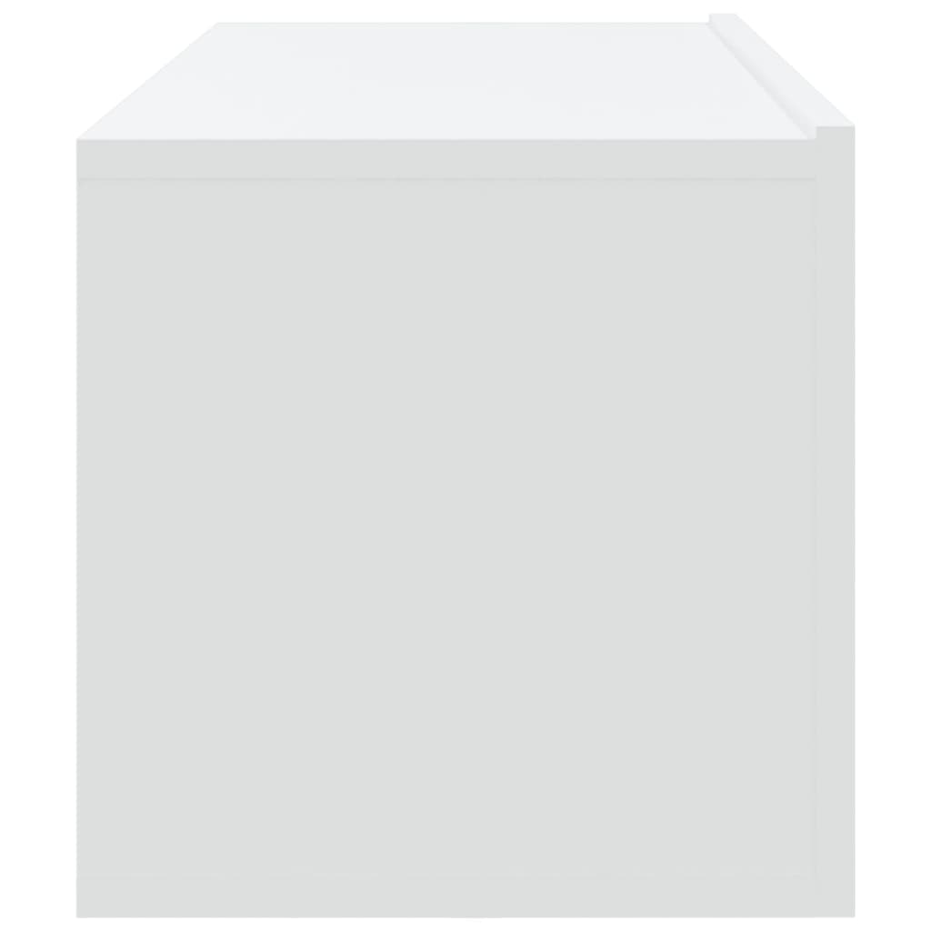 Vegghengte Tv-Benker 2 Stk Hvit 100X30X30 Cm Konstruert Tre