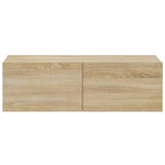 Vegghengte Tv-Benker 2Stk Sonoma Eik 100X30X30Cm Konstruert Tre