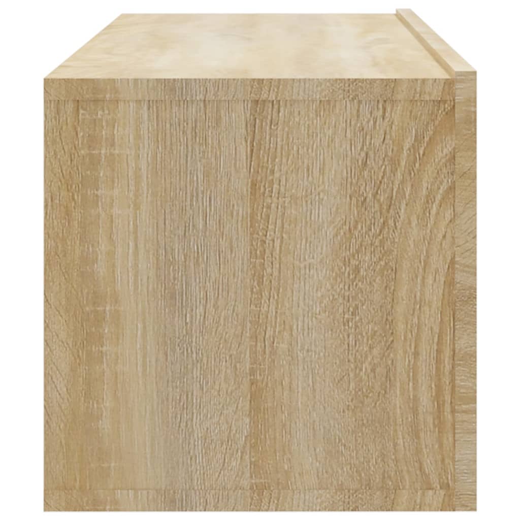 Vegghengte Tv-Benker 2Stk Sonoma Eik 100X30X30Cm Konstruert Tre