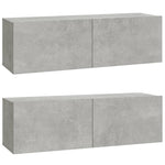 Vegghengte Tv-Benker 2 Stk Betonggrå 100X30X30Cm Konstruert Tre