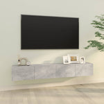 Vegghengte Tv-Benker 2 Stk Betonggrå 100X30X30Cm Konstruert Tre