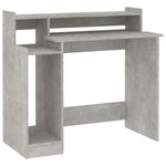 Skrivebord Med Led-Lys Betonggrå 97X45X90 Cm Konstruert Tre