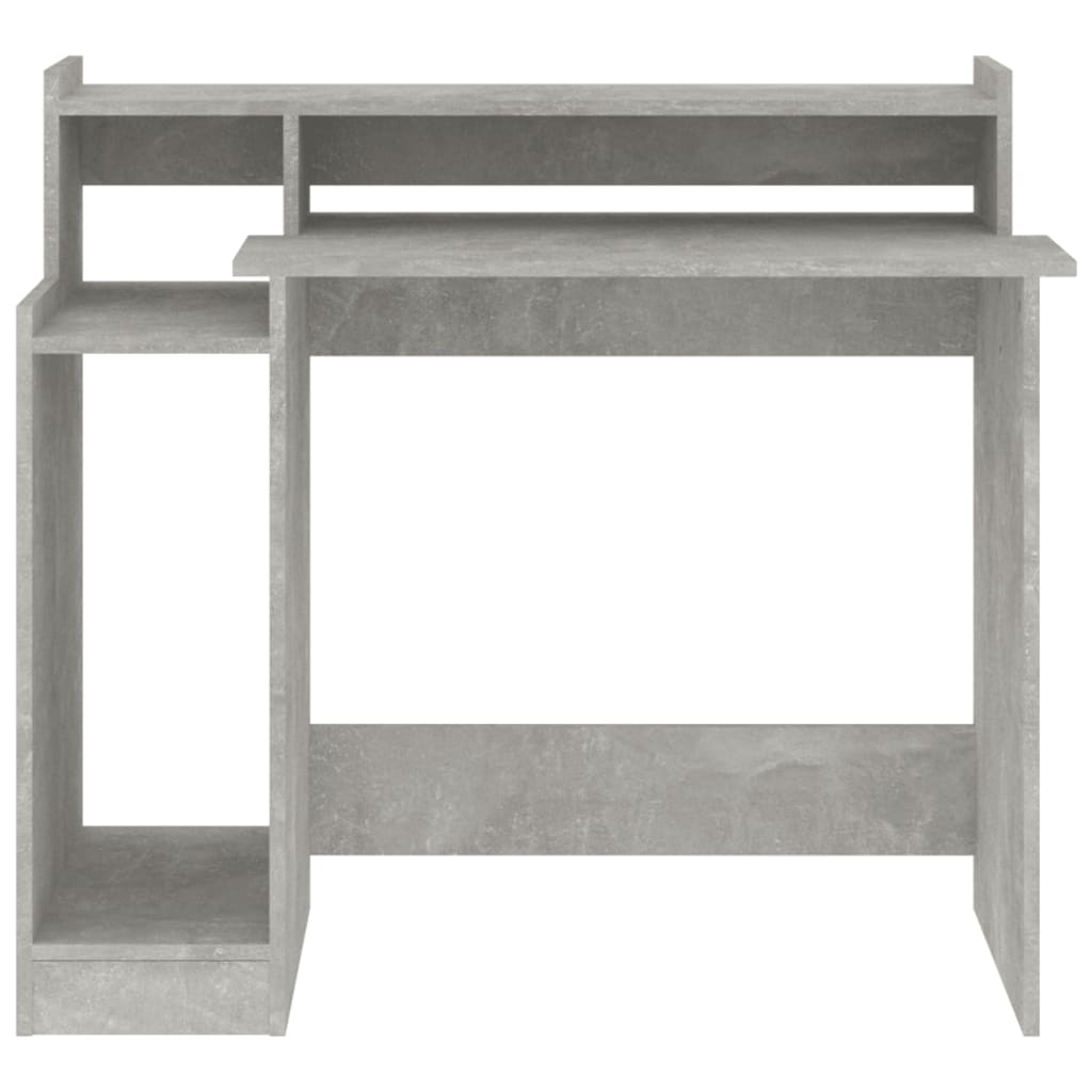 Skrivebord Med Led-Lys Betonggrå 97X45X90 Cm Konstruert Tre