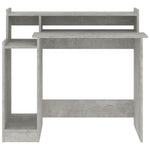 Skrivebord Med Led-Lys Betonggrå 97X45X90 Cm Konstruert Tre