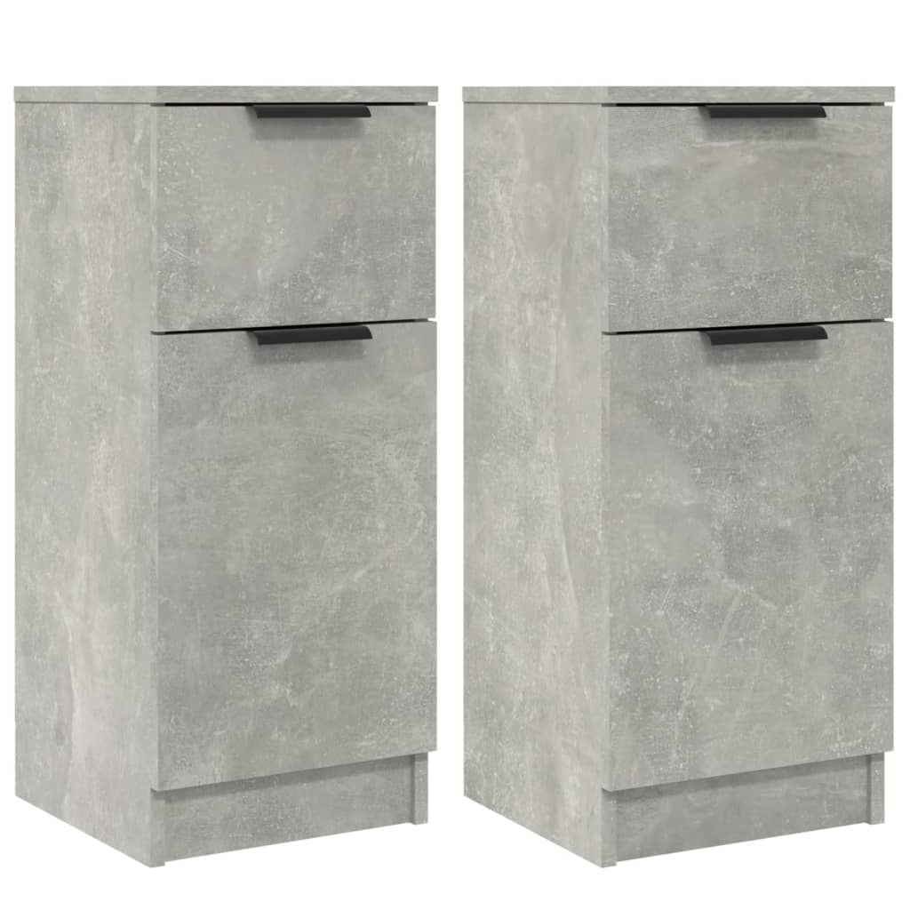 Skjenker 2 Stk Betonggrå 30X30X70 Cm Konstruert Tre