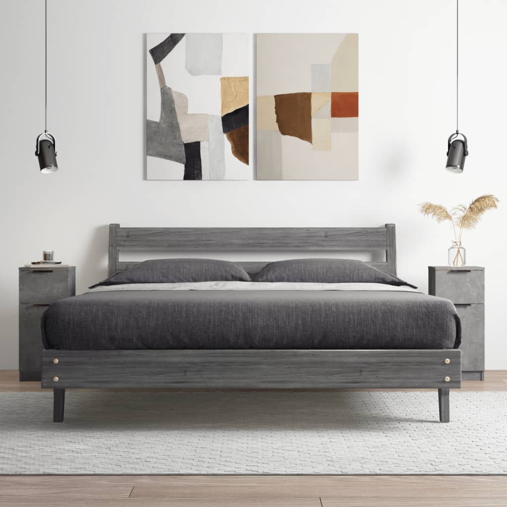 Skjenker 2 Stk Betonggrå 30X30X70 Cm Konstruert Tre