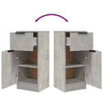 Skjenker 2 Stk Betonggrå 30X30X70 Cm Konstruert Tre