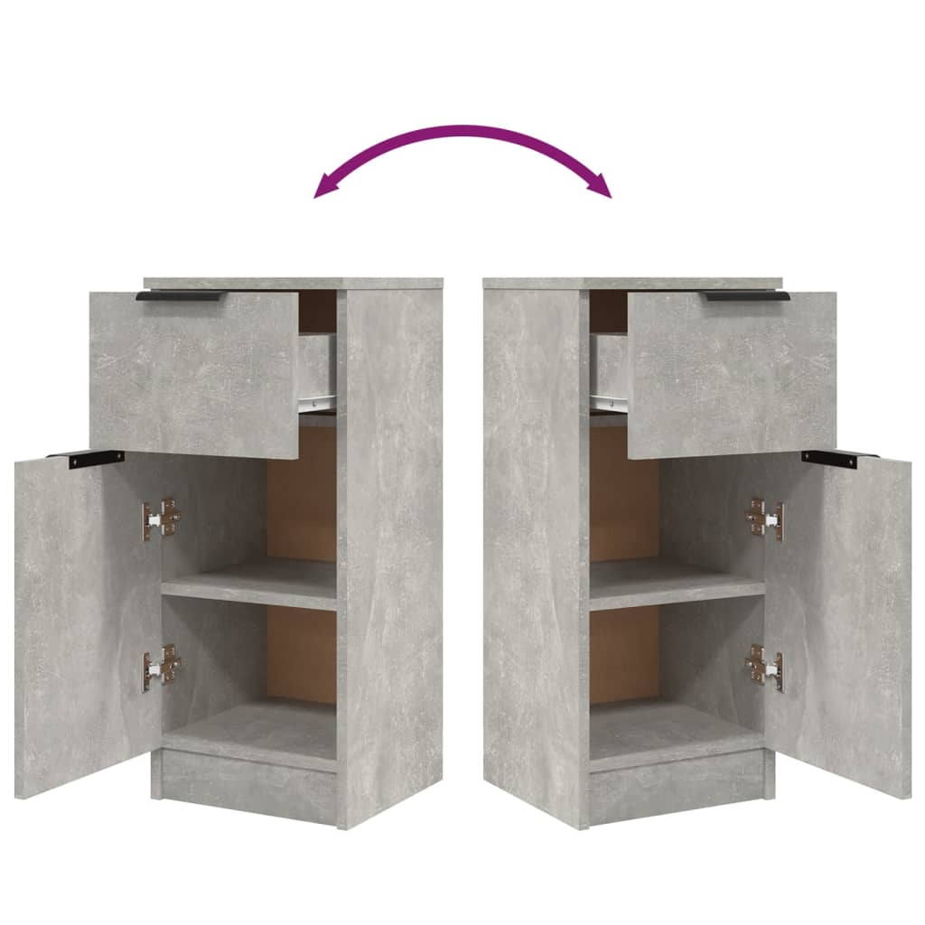 Skjenker 2 Stk Betonggrå 30X30X70 Cm Konstruert Tre