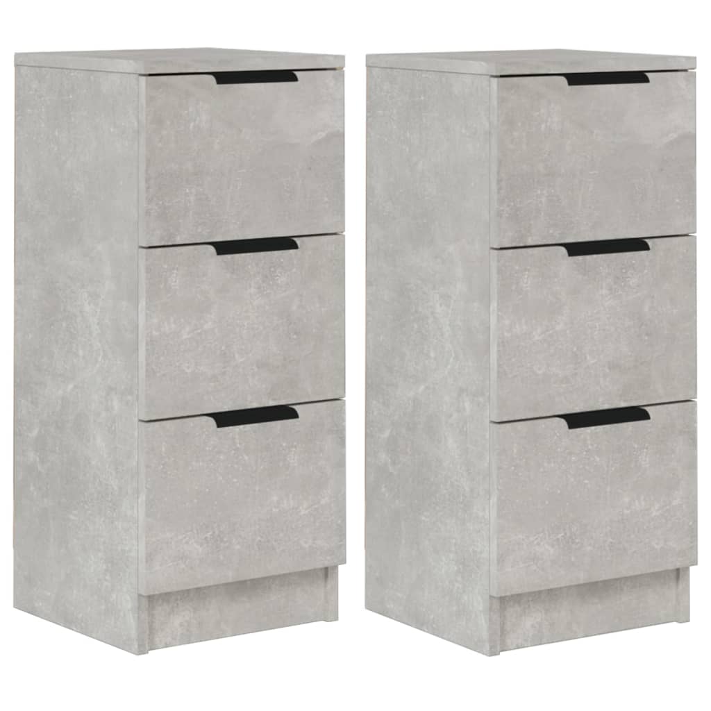 Skjenker 2 Stk Betonggrå 30X30X70 Cm Konstruert Tre
