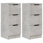 Skjenker 2 Stk Betonggrå 30X30X70 Cm Konstruert Tre