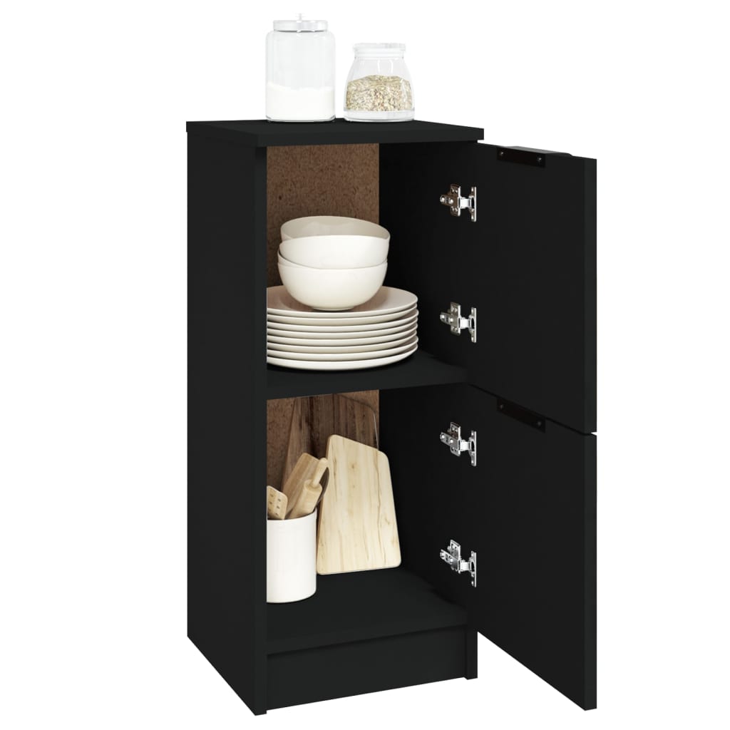 Skjenker 2 Stk Svart 30X30X70 Cm Konstruert Tre
