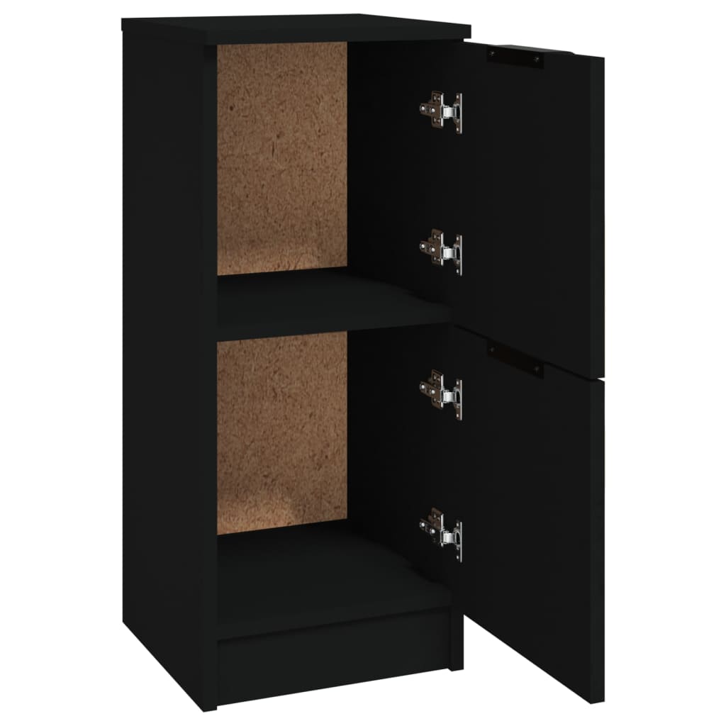 Skjenker 2 Stk Svart 30X30X70 Cm Konstruert Tre