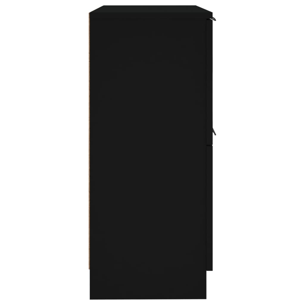 Skjenker 2 Stk Svart 30X30X70 Cm Konstruert Tre