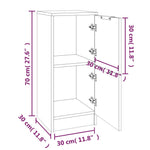 Skjenker 2 Stk Svart 30X30X70 Cm Konstruert Tre