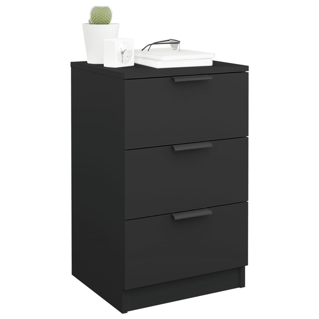 Nattbord 2 Stk Svart 40X36X65 Cm